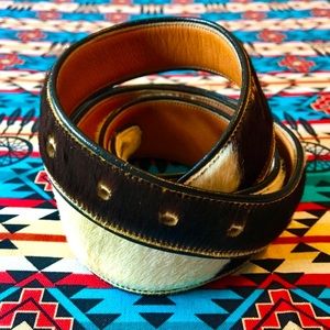 Littles boot Co. • vintage western • Cowhide belt 🐮